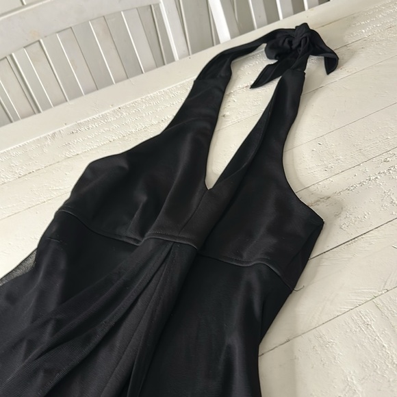 Connected apparel size 4 halter top jumpsuit with billy chiffon overlay NWOT - Picture 12 of 14